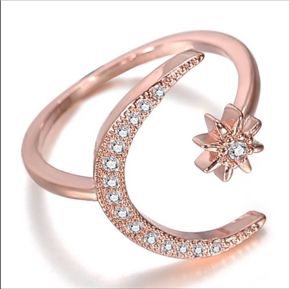 MOON 🌙 FASHION ROSE GOLD RING - Picture 3 of 7